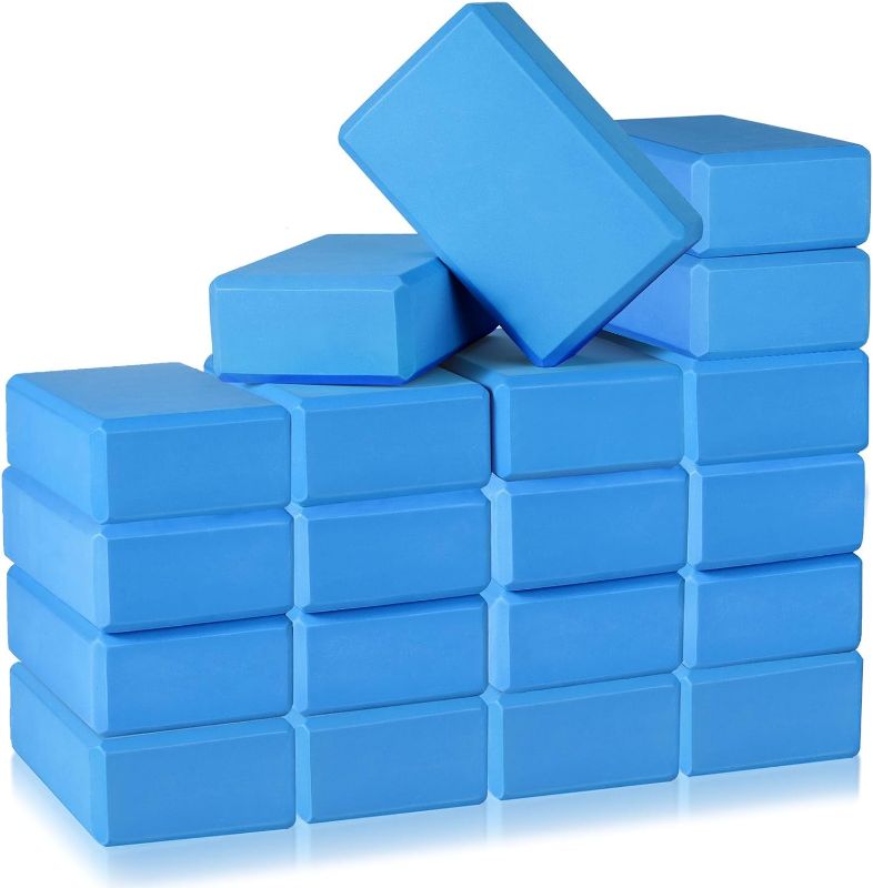 Photo 1 of 20 Pcs Yoga Blocks 9''x6''x3'' High Density EVA Foam Bricks Yoga Foam Exercise Blocks Improve Strength Balance and Flexibility, Light Weight and Non-Slip Surface for Pilates Meditation 