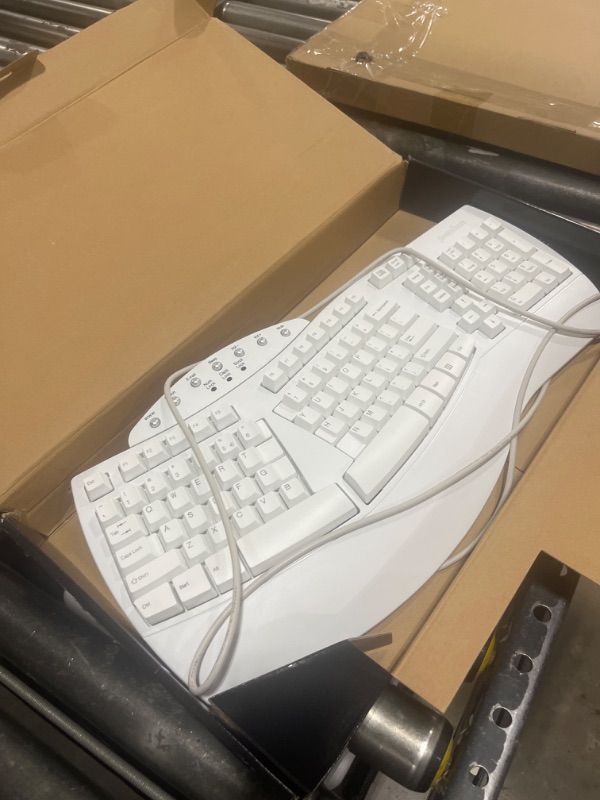 View 2 of Perixx PERIBOARD-512W Periboard-512 Ergonomic Split Keyboard - Natural Ergonomic Design - White - Bulky Size 19.09"X9.29"X1.73", US English Layout

