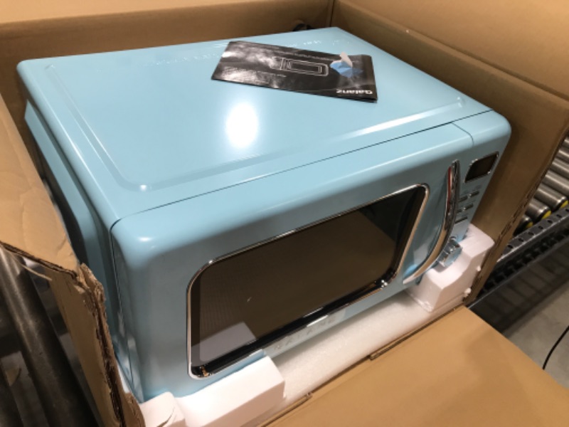 Photo 2 of  1.1 Cu. Ft. Retro Countertop Microwave in Blue 