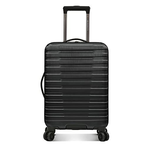 Photo 1 of  U.S. Traveler Boren Polycarbonate Hardside Rugged Travel Suitcase Luggage with 8 Spinner Wheels Aluminum Handle Black Carry-on 22-Inch USB Port 