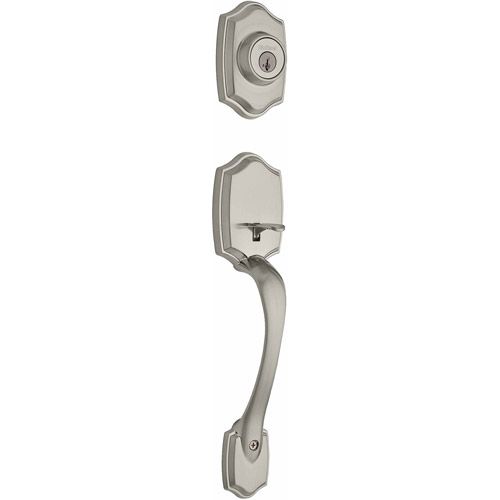 Photo 1 of  Belleview Satin Nickel Single Cylinder Door Handleset with Polo Door Knob Featuring SmartKey Security 