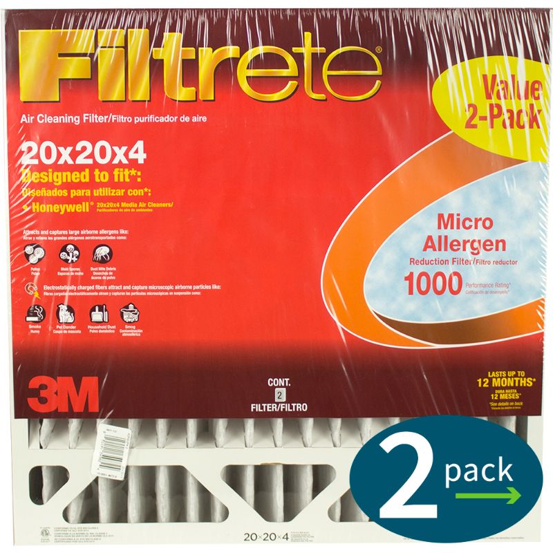 Photo 1 of  Filtrete 20x20x4 Air Filter MPR 1000 MERV 11 Allergen Defense 2 Filters 