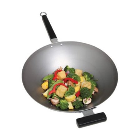 Photo 1 of  Professional Series 14 in. Silver Carbon Steel Wok with Phenolic Handles 