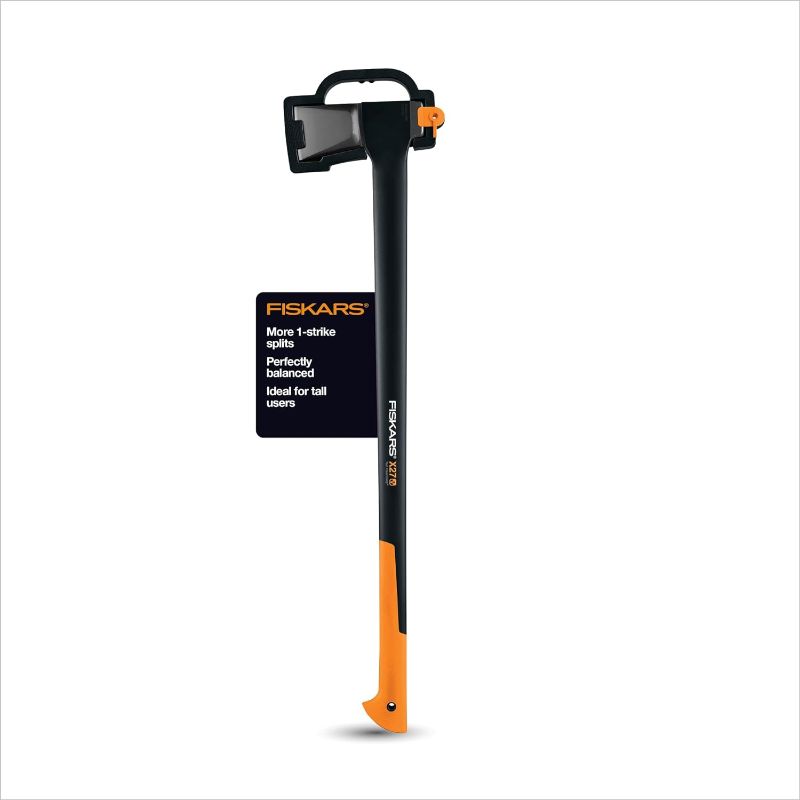 Photo 1 of  Fiskars X27 Super Splitting Axe - Wood Splitter for Medium to Large Size Logs with 36" Shock-Absorbing Handle - Lawn and Garden Tools - Black 