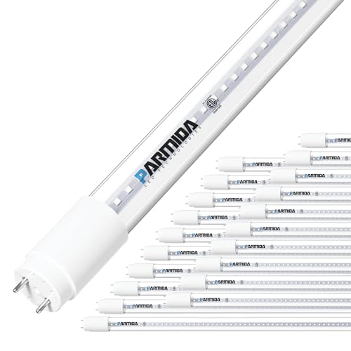 Photo 1 of  PARMIDA 20-Pack 4FT LED T8 Hybrid Type a+B Light Tube, 24W, Plug & Play or Ballast Bypass, Single-Ended or Double-Ended Connection, 3000lm, Clear Cover