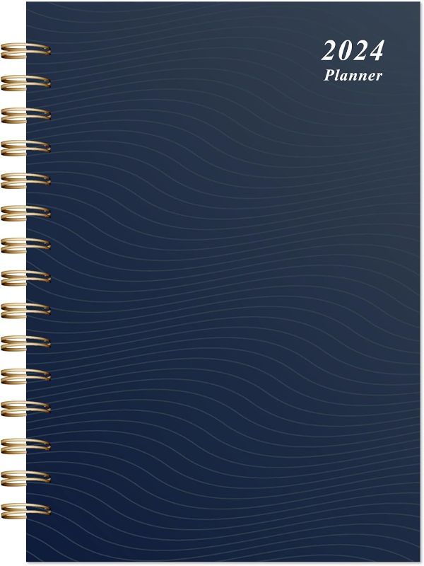 Photo 1 of Planner 2024-2025 Daily Weekly and Monthly - 2024 Calendar 12 Month Planner Jan. to Dec. - 5" x 8" Weekly and Monthly Planner 2024 - Monthly Planner 2024-2025 with Spiral Bound - Grey