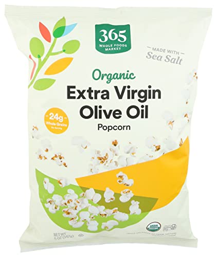 Photo 1 of 365 by Whole Foods Market, Organic Extra Virgin Olive Oil and Sea Salt Popcorn, 5 Ounce (Pack of 3) Organic 5 Ounce (Pack of 3)