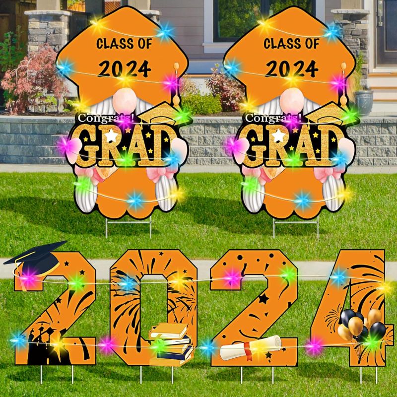 24 In Large Class 2024 Graduation Yard Sign Yard Decorations Congrats ...