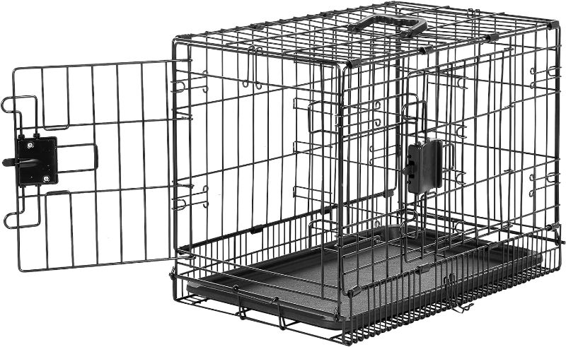 Photo 1 of - Durable,Foldable Metal Wire Dog Crate with Tray, Double Door,