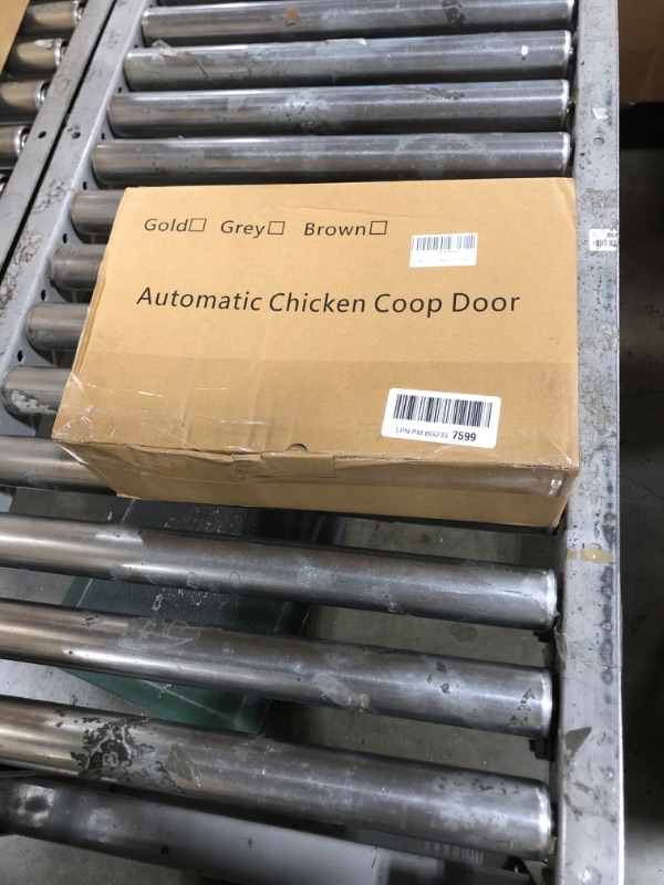 Photo 1 of Automatic Chicken Coop Door Solar Powered-with APP Timer, Programmable Light Sensor Chicken Coop Doors, Anti-Pinch Type Aluminum Chicken Door, with Remote Control Automatic Chicken Door 5Modes Brown