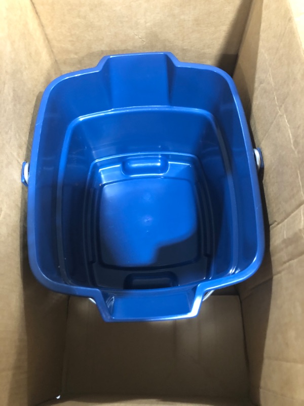 Photo 1 of Rubbermaid Roughneck Square Bucket, 15-Quart, Blue, Sturdy Pail Bucket Organizer Household Cleaning Supplies Projects Mopping Storage Comfortable Durable Grip Pour Handle Square 15 QT. Royal Blue