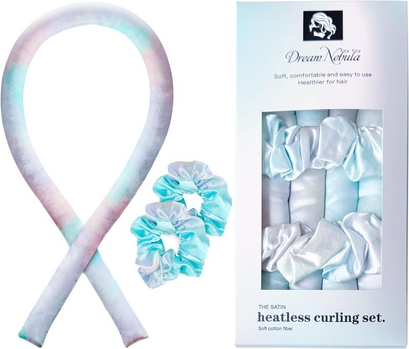 Photo 1 of Satin Heatless Curling Set - Hair Rollers for Heatless Curls Heatless Hair Curlers & Hot Rollers Hair Curlers to Sleep in Heatless Curling Rod Headband Heatless Curler ?Dream Nebula?
