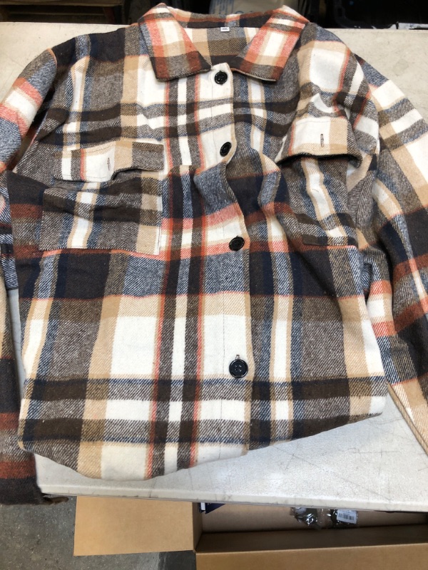 Photo 1 of 4XL womens brown flannel jacket 