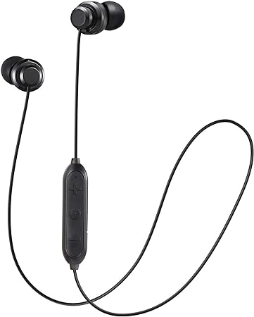 Photo 1 of JVC Wireless Earbud Headphones, Sweat Proof, 5 Hours Long Battery Life, Secure and Comfort Fit with 3 Button Remote - HAFY8BTB (Black)
