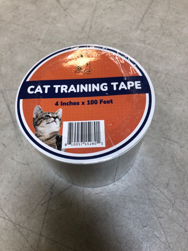 Photo 1 of Cat Training Tape, 4 Inches x 100 Feet, Clear Double-Sided Cat Training Tape for Counters, Leather, Carpet, Walls, and Furniture, Anti Scratch Pet Training Tape, Extra-Wide Cat Scratch Deterrent Tape