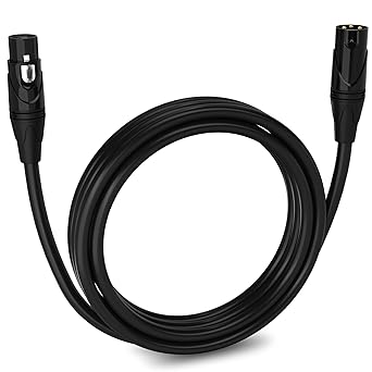 Photo 1 of LyxPro 10 Feet XLR Microphone Cable Balanced Male to Female 3 Pin Mic Cord for Powered Speakers Audio Interface Professional Pro Audio Performance and Recording Devices - Black
