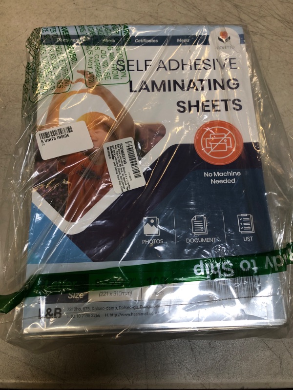 Photo 2 of 5packs Self Stick Laminating Sheets 8.5 x 11 Inches, 4mil, Pack of 100, No Heat, No Machine, Peel and Stick Laminating Sheets, Self Adhesive Contact Paper, Self Sealing Clear Vinyl Stickers by VIOLLETO 100 sheets