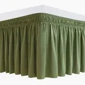 Photo 1 of AHF Easy Fit, Wrap Around SAGE GREEN Ruffled Solid Bed Skirt Fits both QUEEN and KING size bedding soft 90 GSM microfiber fabric all