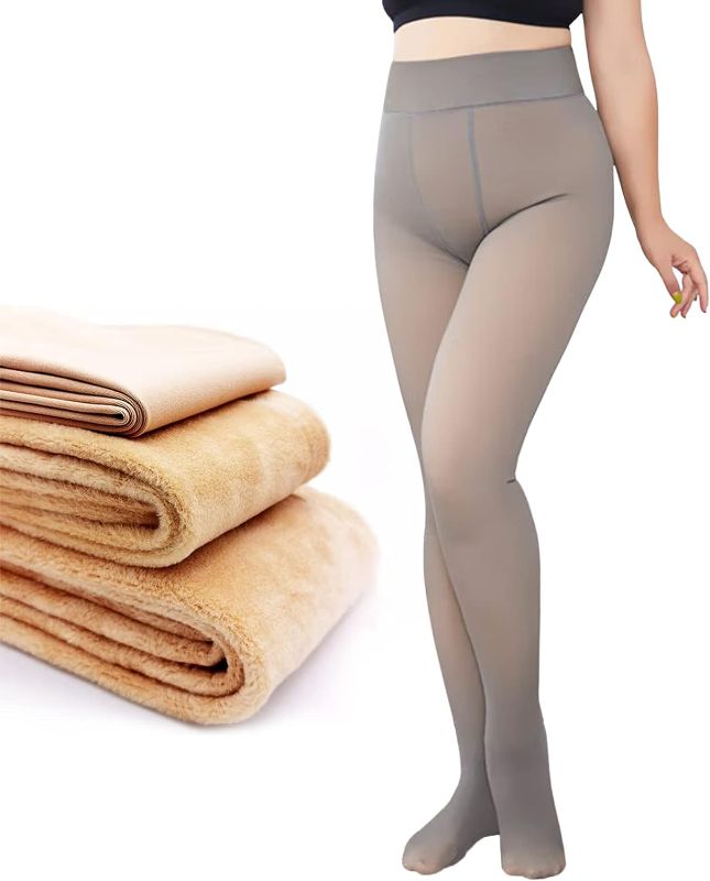 Photo 1 of KamdFoen Women Sheer Warm Pantyhose Fake Translucent Fleece Lined Winter Thermal Tights for Women
size- s/m - grey 