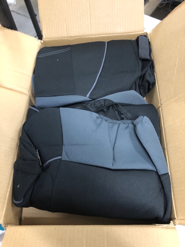 Photo 1 of Motor Trend Black Cloth Car Seat Covers for Front Seats – Premium Automotive Bucket Seat Covers, Made for Vehicles with Removable Headrests, Interior Covers for Truck Van SUV Black Stitched