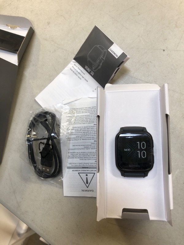 Photo 2 of Garmin 010-02427-00 Venu Sq, GPS Smartwatch with Bright Touchscreen Display, Up to 6 Days of Battery Life, Slate Aluminum Bezel with Shadow Gray Case and Slate Silicone Band Slate Band Shadow Gray/Slate