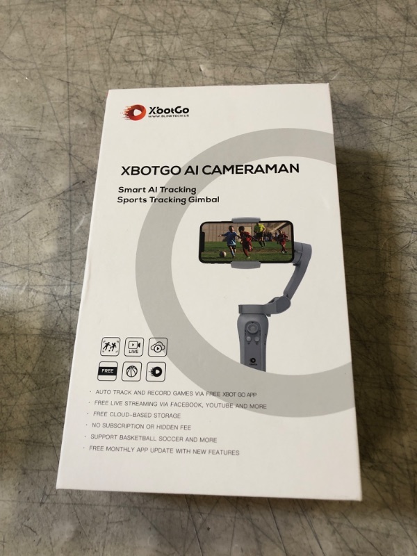 Photo 1 of XbotGo AI Sports Gimbal, Auto Sports Gimbal Camera for Team Tracking, AI-Powered 3-Axis Gimbal Stabilizer for Basketball & Soccer Recording, Live Streaming, Portable & Foldable, Support iOS Android XbotGo Sports Gimbal