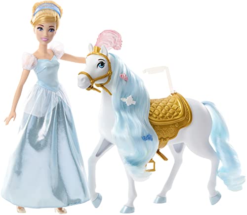 Photo 1 of Disney Princess Toys, Cinderella Doll with Horse and Styling Accessories, Inspired by the Disney Movie [Amazon Exclusive]
