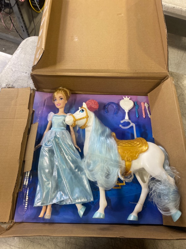 Photo 2 of Disney Princess Toys, Cinderella Doll with Horse and Styling Accessories, Inspired by the Disney Movie [Amazon Exclusive]
