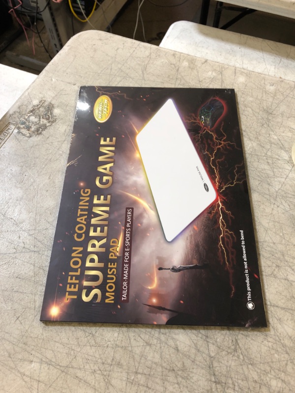 Photo 1 of WengTech Teflon Coating Gaming Mouse Pad - Optimized for Gaming Sensor, Precise Positioning, Ultra-Thin, Stable Output, Non-Slip, Waterproof (Classic White, 13.7x9.4x0.02 inches)
