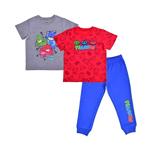 Photo 1 of Boy's PJ Masks 3 Piece Casual Wear Coordinates, Graphic Printed T-Shirts and Jog Pants Set for kids
