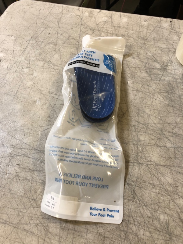 Photo 1 of 3/4 High Arch Rigid Orthotics for Plantar Fasciitis Flat Feet Relieve Foot Back Hip Leg and Knee Pain Improve Balance Alignment Over-Pronation Inserts Relief Heel Spur Pain Blue Men4-6/Women5-7