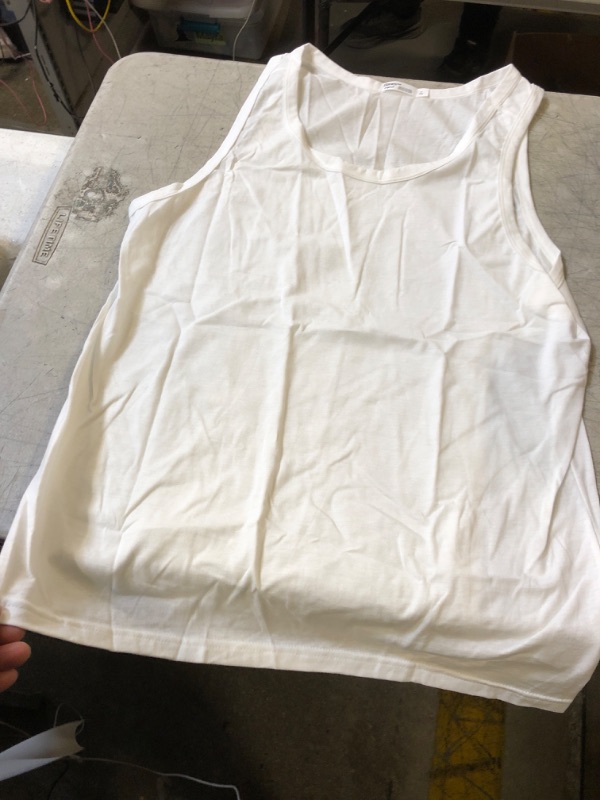Photo 2 of Hanes Originals Top, 100% Cotton Men, Sleeveless Tank Shirt Medium White