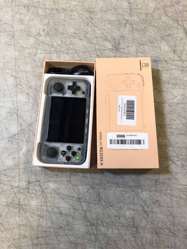 Photo 1 of RG35XX H Handheld Game Console 3.5'' IPS Screen Linux H700 Retro Video Games Player 3300mAh 5528 Classic Games Support Wireless/Wired Controller 5G WiFi Bluetooth Handle H-DMI TV Output (White TR) RG35XX H White Translucent (USED, TURNS ON BUT TURNS OFF)