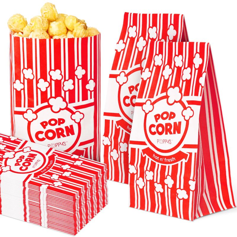 Photo 1 of 300 Pieces Popcorn Bags Portable Popcorn Sleeve Leak-proof Popcorn Boxes Potato Chips Boxs Party Supplies