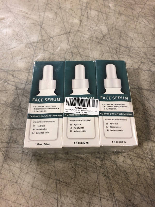 Photo 2 of 3 Pack Hyaluronic Acid Serum Moisturizing for Face Anti-Wrinkle (1FL.OZ)
EXP 12/19/2026 (FACTORY SEALED)