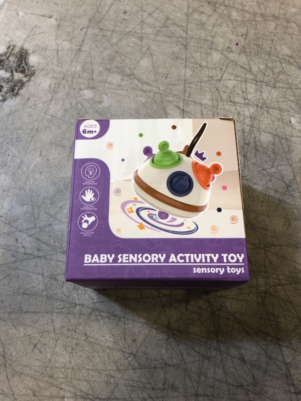 Photo 2 of Baby Montessori Sensory Teething Toys: Montessori Toys for Baby 6-12-18 Months Silicone Teething Toy - Baby Pull Toys Early Development Toy for Toddlers 1-3 Years Brown