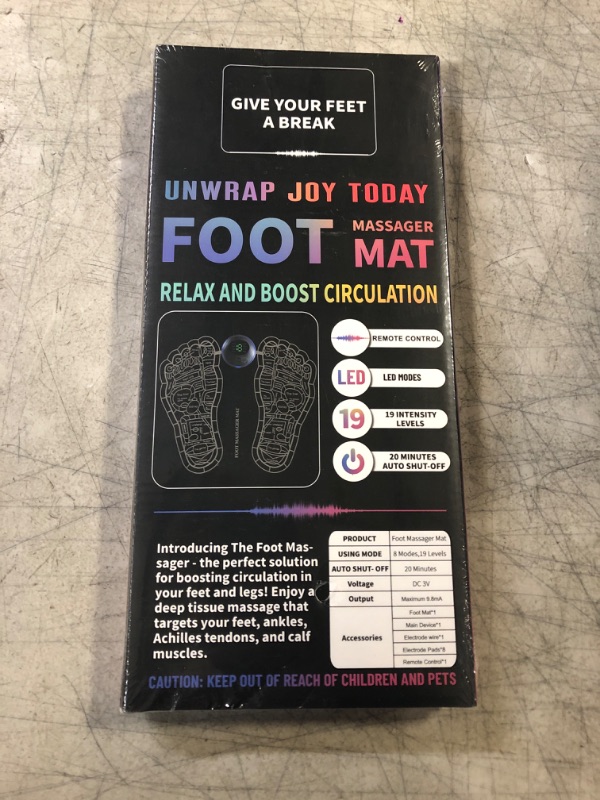 Photo 2 of EMS Foot Massager Mat with Remote Control -Improve Circulation, Muscle Relaxation, Pain Plantar Relief,Back & Leg Foot Massage, 8 Body Pads Pro-with Remote Control