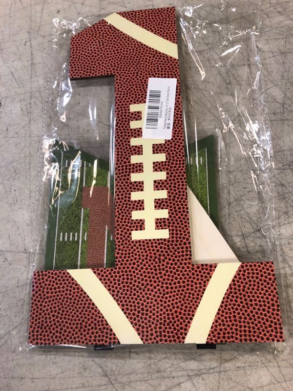 Photo 2 of Football Party Decorations Football ONE Banner Football Table Centerpieces 1st Year Down Birthday Cake Topper Decor for Football Party Decorations Supplies
