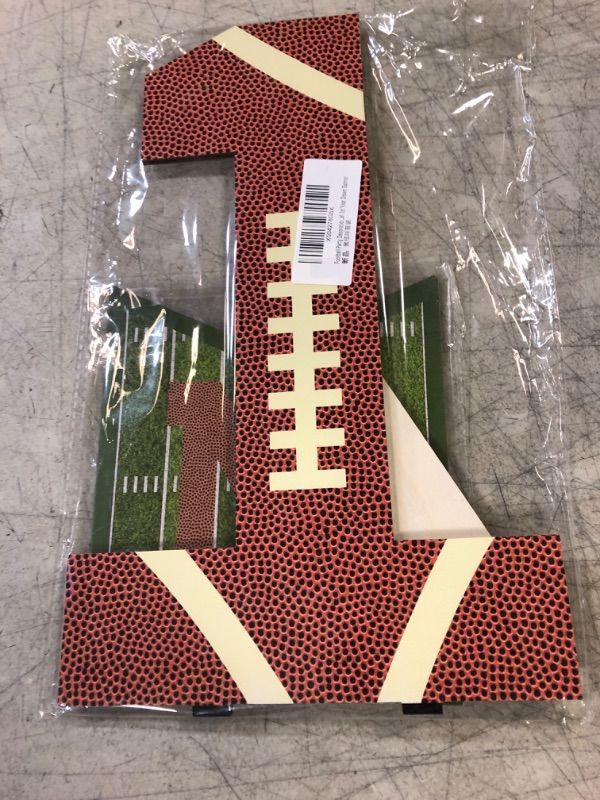 Photo 1 of Football Party Decorations Football ONE Banner Football Table Centerpieces 1st Year Down Birthday Cake Topper Decor for Football Party Decorations Supplies
