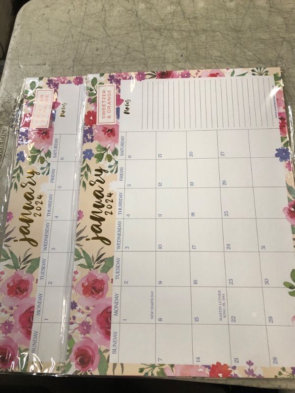 Photo 1 of S&O Watercolor Floral Large Desk Calendar from January 2024 to June 2025 - Tear-Away Table Calendar 2024-2025 - Desktop Calendar 2024-2025 - Academic Desk Calendar 2024-2025 - Desk Calendar Large