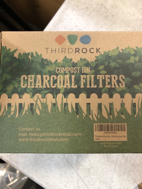 Photo 2 of 3 Years Supply Charcoal Filters for Compost Bucket - 12 Pack - 5.1 inches in Diameter - Designed to Fit 1 Gallon Third Rock Compost Bin - Premium Extra Thick Charcoal Filter for Compost Pail Fit 1.0 Gallon Bin