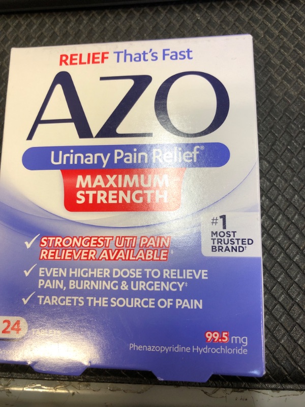Photo 2 of AZO Urinary Pain Relief Maximum Strength Phenazopyridine Hydrochloride Fast relief of UTI Pain ex. 01-26
