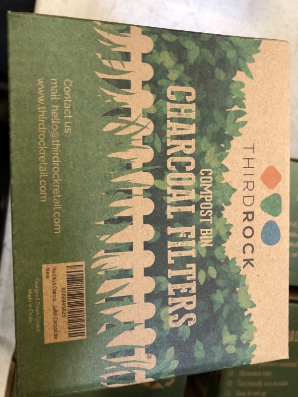 Photo 2 of 3 Years Supply Charcoal Filters for Compost Bucket - 12 Pack - 5.1 inches in Diameter - Designed to Fit 1 Gallon Third Rock Compost Bin - Premium Extra Thick Charcoal Filter for Compost Pail Fit 1.0 Gallon Bin