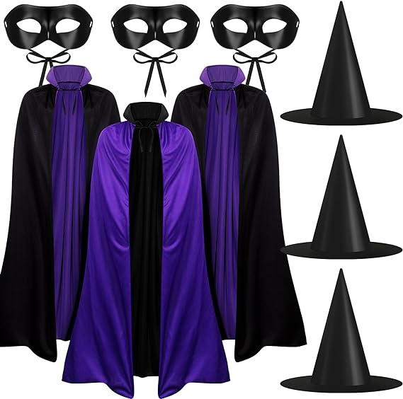 Photo 1 of 9 Pcs Halloween Cape Vampire Costume Set 55 Inch Vampire Cloak with Vampire Mask Hat for Halloween Cosplay
(GREEN COLOR NOT PURPLE )