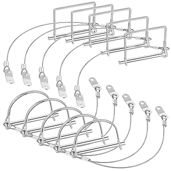 Photo 1 of 10 Pcs Trailer Coupler Pin with Steel Quick Release Ring, 2-3/4" x 1/4" (L x W) Shaft Locking Coupler Pin for Farm Trailers Wagons Towing, Lawn, and Hitches, Prevents Loss (Square and Arch)
