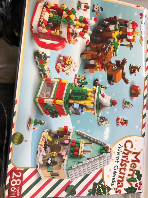 Photo 2 of AEROQUEST Advent Calendar 2023 - Toy Building Sets for Christmas Holiday Countdown Building Block Sets for kids Toy Gift Idea to Adventure with Daily Collectible Surprises(Christmas Sleigh) multicolored