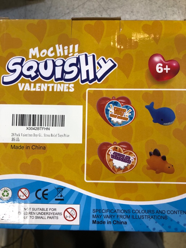 Photo 2 of 28 Pack Mochi Squishes Valentines Day Gifts for Kids Classroom, Valentines Day Cards for Kids School, Valentines for Kids Class Valentines Exchange Cards Party Favors Classroom Exchange Gift Set