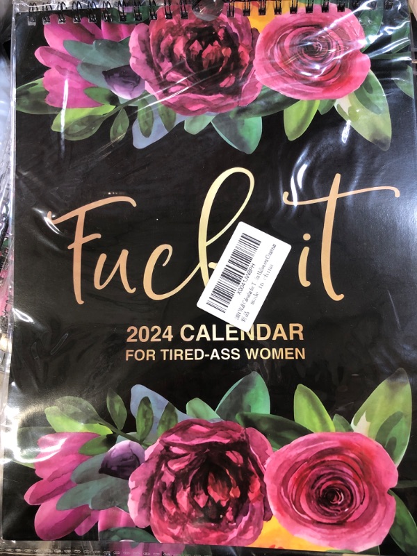 Photo 2 of 2024 Wall Calendar for Tired-- Women,  Funny Novelty Monthly Calendar, Flower Calendar Memo, Handmade Home Office Hanging Calendar, Gag Gift for Halloween Christmas