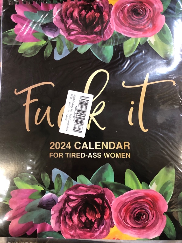 Photo 2 of 2024 Wall Calendar for Tired- Women, Funny Novelty Monthly Calendar, Flower Calendar Memo, Handmade Home Office Hanging Calendar, Gag Gift for Halloween Christmas