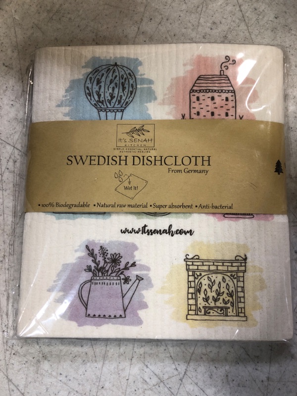 Photo 2 of [6pack] 100% Natural Biodegradable Swedish Dishcloths for Kitchen | No-Discoloration, No-Odor, Super Absorbent Dish Sponge Towel | Great for Paper Towel Replacement European House